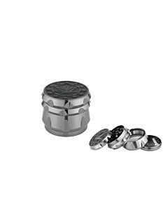 Aluminium Grinder Dreamliner Hanfblatt - Anthrazit Hanfblatt 4-Teilig, 48mm