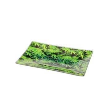 Black Leaf Rolling Tray aus Glas