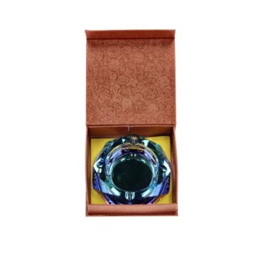 Glasaschenbecher Diamant - Rainbow Blue