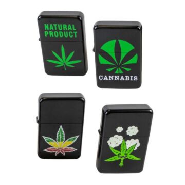 Feuerzeug COOL - Black Cannabis, Assortiert