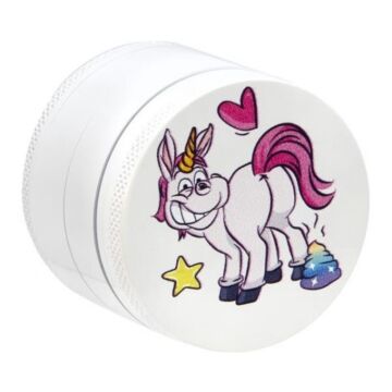 Grinder / Pollinator Aluminium - Shitty Unicorn Weiss 4-Teilig 50mm