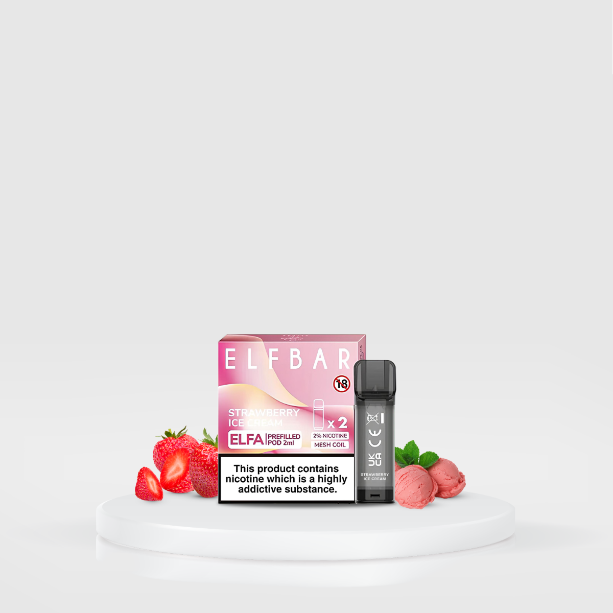 ELFBAR ELFA Pods 20mg Strawberry Ice Cream Produktbild