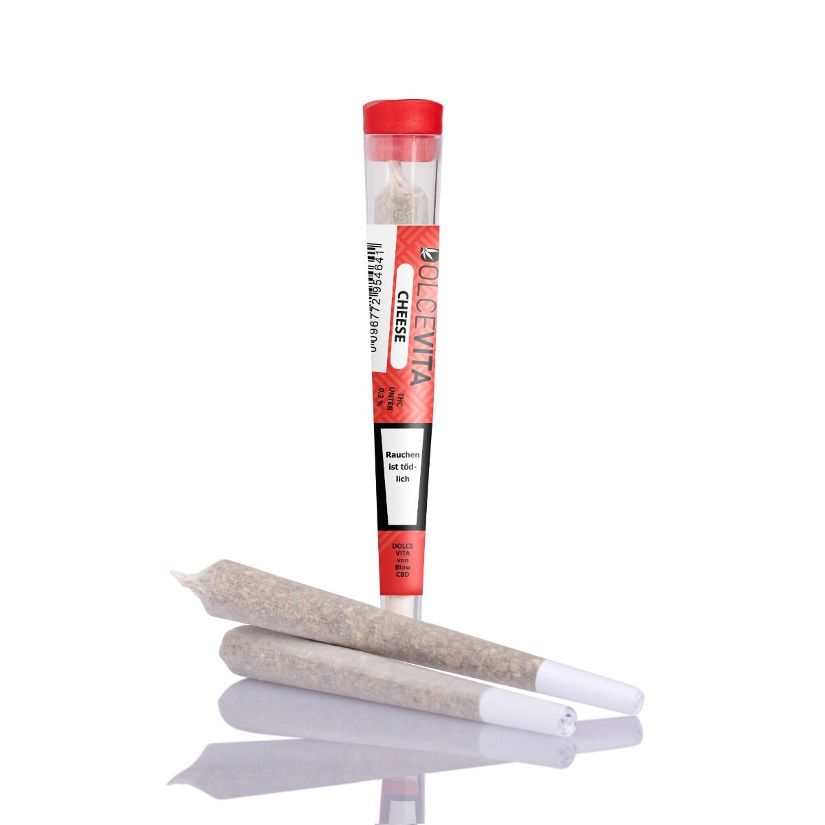 BLOW CBD Joint Einzeln Cheese Rot DOLCEVITA bringt dir intensiver Genuss & entspannte Vibes für den modernen Mann. Bestelle jetzt! BLOW CBD Joint Einzeln Cheese Rot DOLCEVITA Produktbild